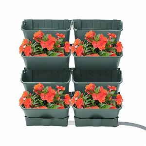 Настінна система для рослин на 8 горщиків з 2 дренажними піддонами та трубкою 2 м Чорний - Фото 1