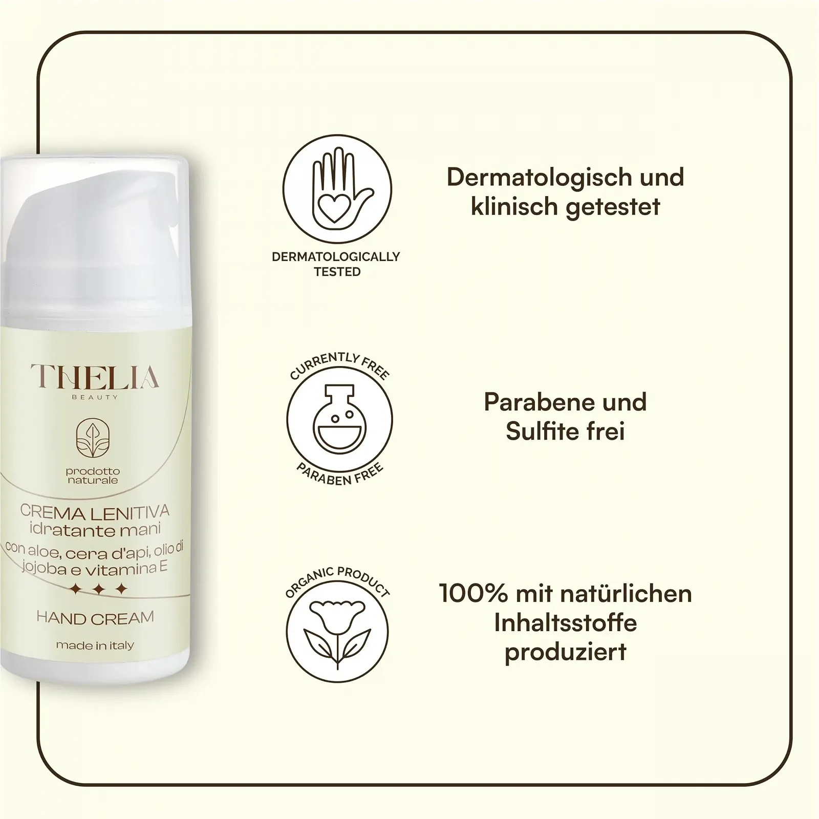 Крем для рук Thelia Beauty Заспокійливий Зволожуючий з Алое, Бджолиним воском, Олією Жожоба та Вітаміном Е 100 мл, фото №5