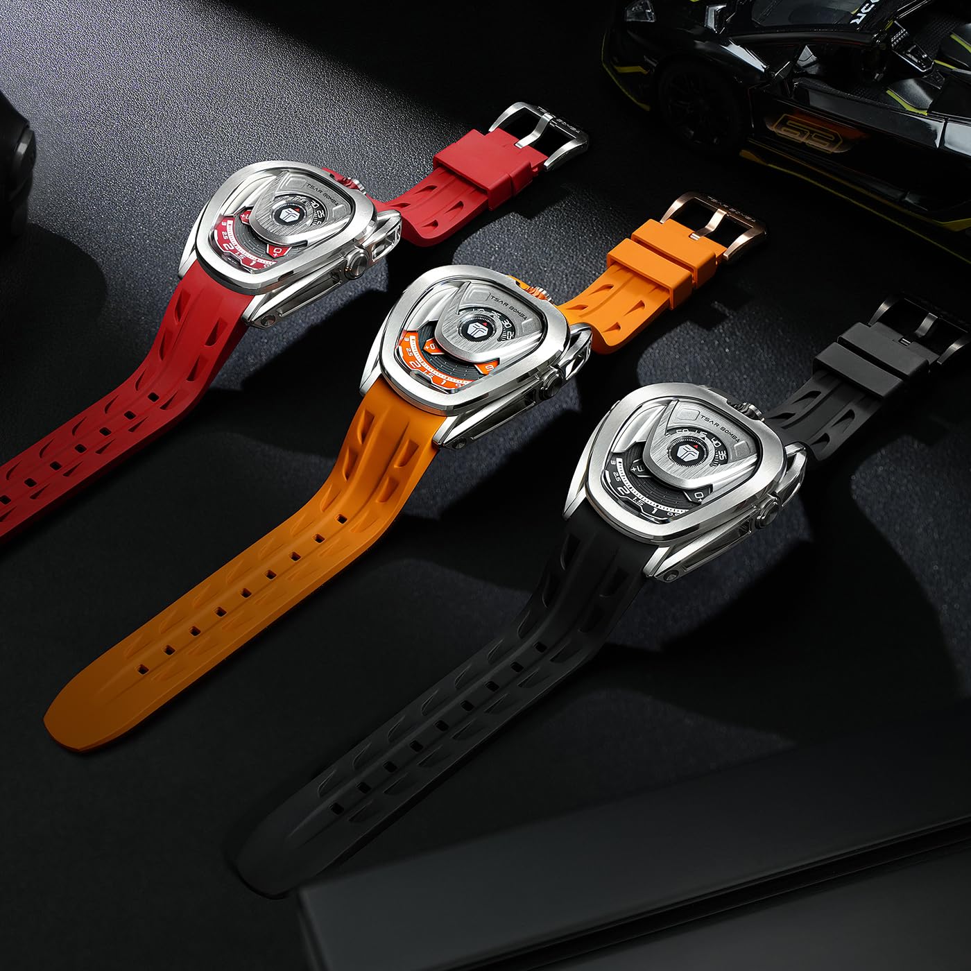 Часы TSAR BOMBA TB8213 Interchangeable Automatic Мужские Японский механизм Сапфировое стекло Водостойкость 100 м, фото №7