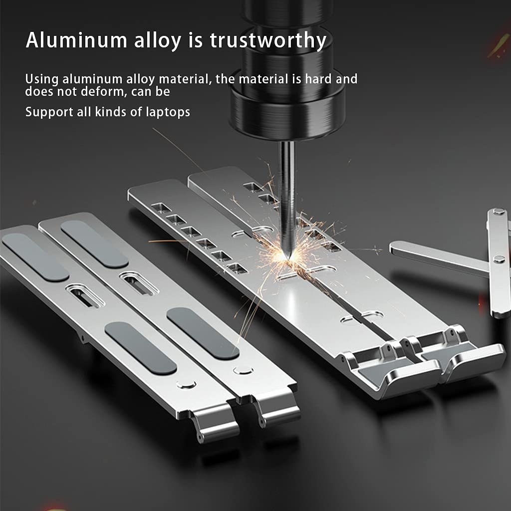 Підставка для ноутбука Алюмінієвий сплав складаний тримач для планшета охолоджуюча регулювання для 10-17 3-дюймів, фото №8 Підставка для ноутбука Алюмінієвий сплав складаний тримач для планшета охолоджуюча регулювання для 10-17 3-дюймів, фото №8