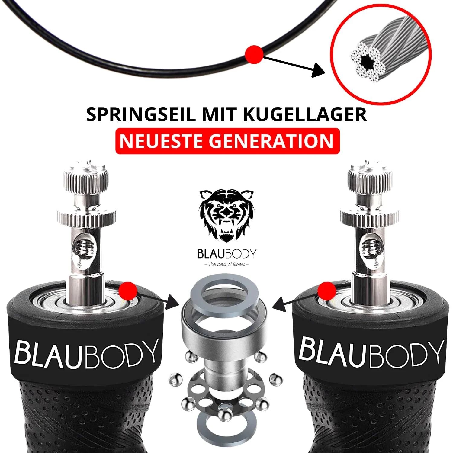 Скакалка BLAUBODY Adjustable 2 x 160 г з підшипниками та рушником із мікрофібри, фото №3 Скакалка BLAUBODY Adjustable 2 x 160 г з підшипниками та рушником із мікрофібри, фото №3