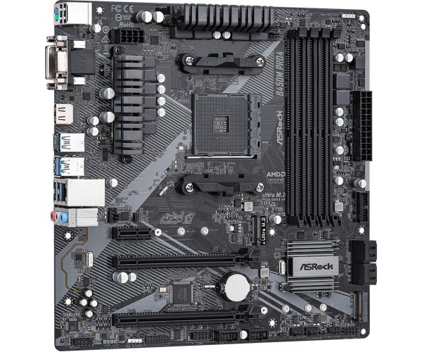 ASRock B450M Pro4 R2.0 (AM4/B450, 4*DDR4, 2xPCIex16 DVI-D/HDMI/VGA 4xSATAІІІ M.2, GLan 8ch mATX, фото №2