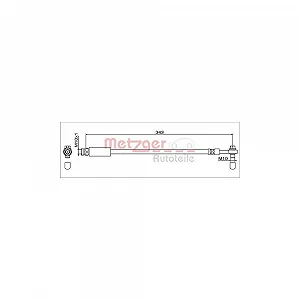 Гальмівний шланг METZGER 4112042 GREENPARTS для AUDI VAG, задня вісь зліва - Фото 1