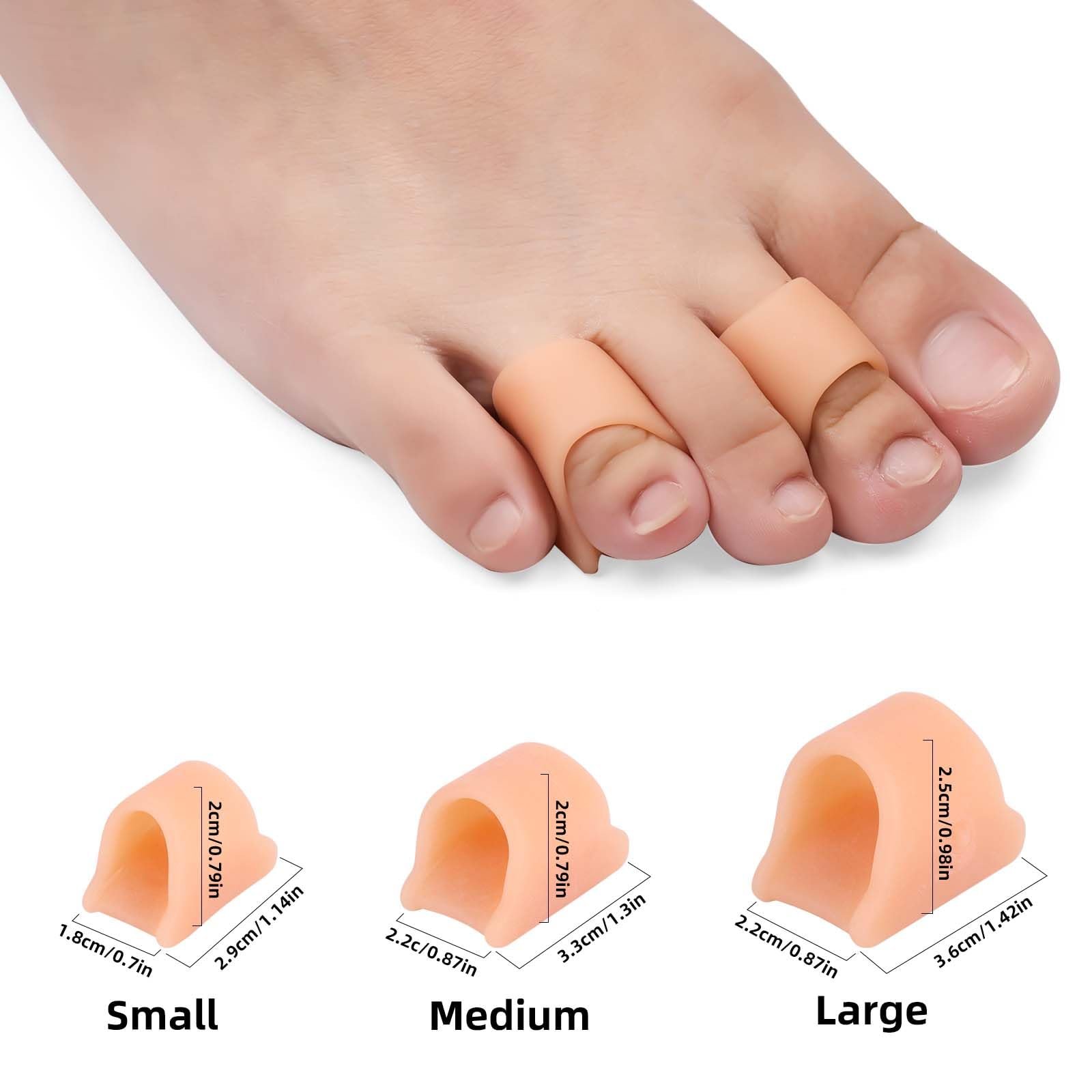 Випрямлячі для пальців ніг 6 шт., М’який гелевий коректор для випрямлення кривих пальців ніг (3 розміри), фото №2