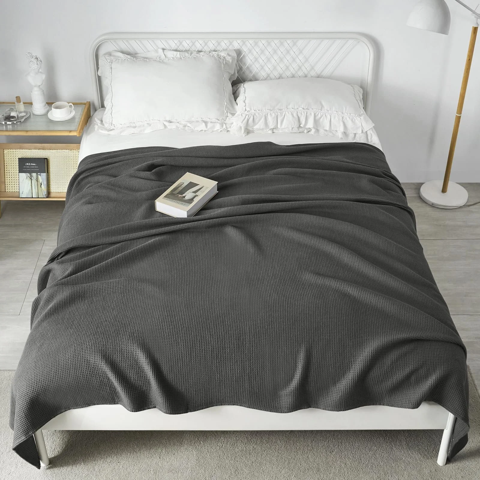 Покривало WOLTU Вафельний вигляд 170 x 210 см Темно-сірий, фото №4 Покривало WOLTU Вафельний вигляд 170 x 210 см Темно-сірий, фото №4