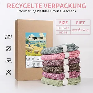 Термоноски Шерстяные носки Merino Теплые носки Женские Dike Термо Винтажные Зимние носки Вязаные носки Рождественские носки для женщин synthetic.ua - Фото 1