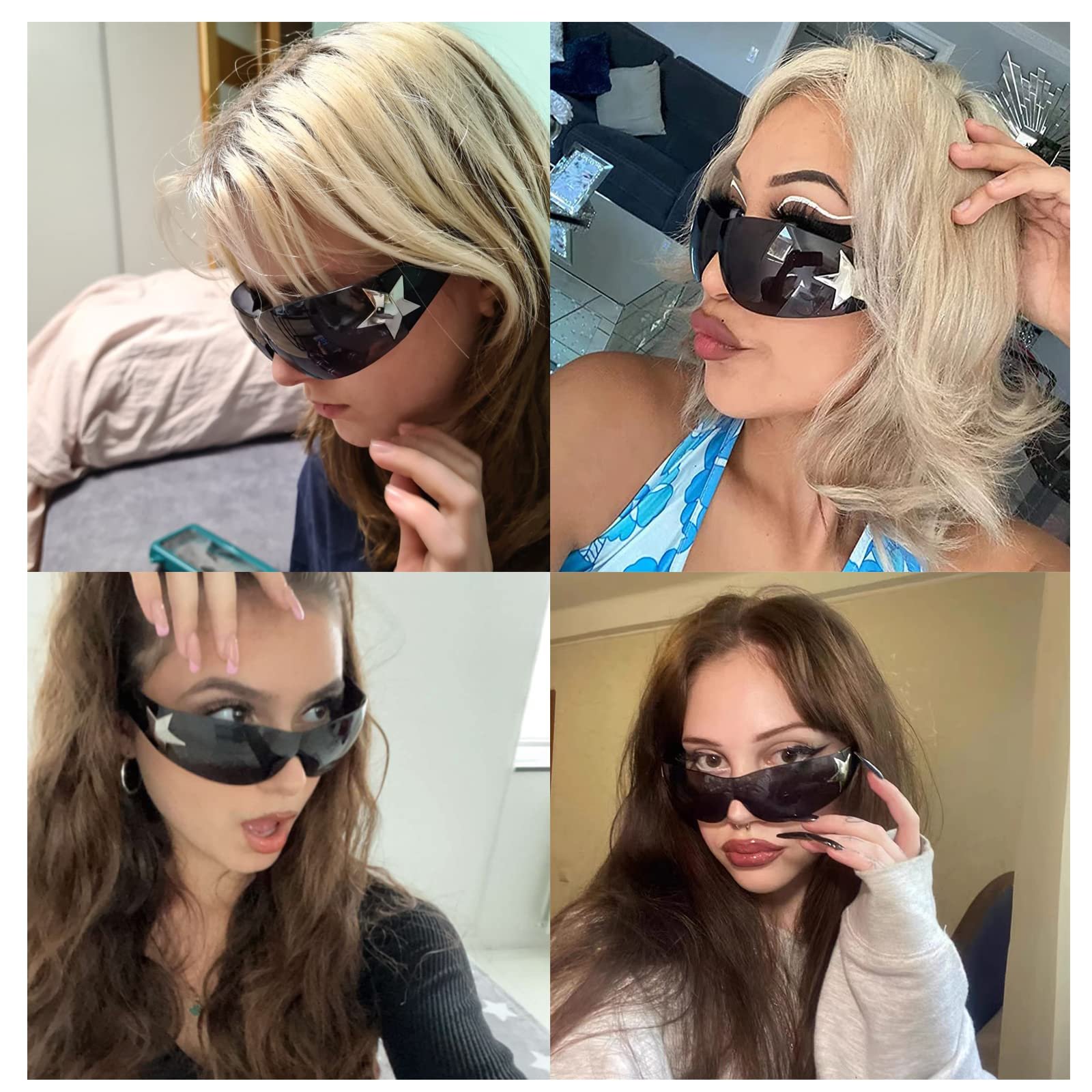 Солнцезащитные очки Без оправы LJCZKA y2k для мужчин и женщин, обертывающие, большие, футуристические, унисекс с защитой от ультрафиолета, фото №6 Солнцезащитные очки Без оправы LJCZKA y2k для мужчин и женщин, обертывающие, большие, футуристические, унисекс с защитой от ультрафиолета, фото №6