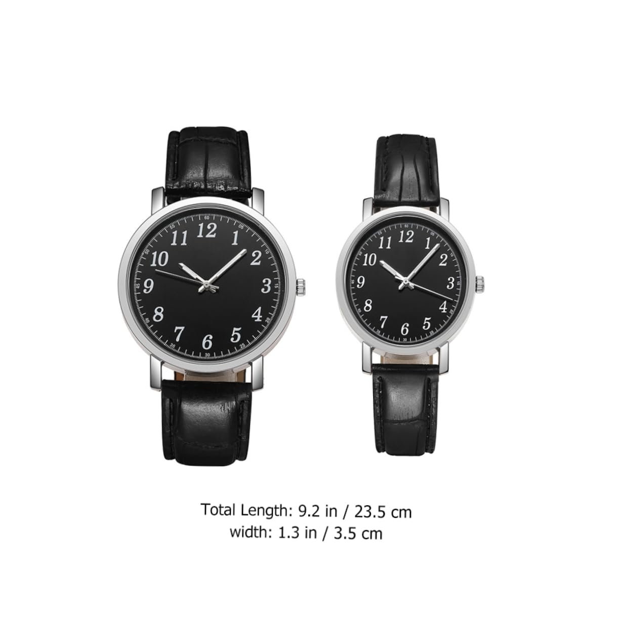 Часы Healvian Мужские Женские с Шикарным Дизайном Черный Циферблат Черный Ремешок Модные 2 шт., черный, фото №2