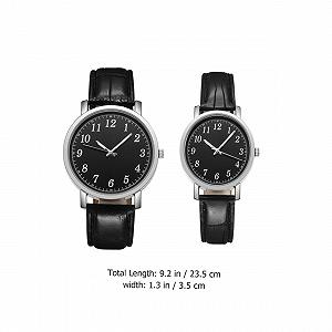 Часы Healvian Мужские Женские с Шикарным Дизайном Черный Циферблат Черный Ремешок Модные 2 шт., черный synthetic.ua - Фото 1