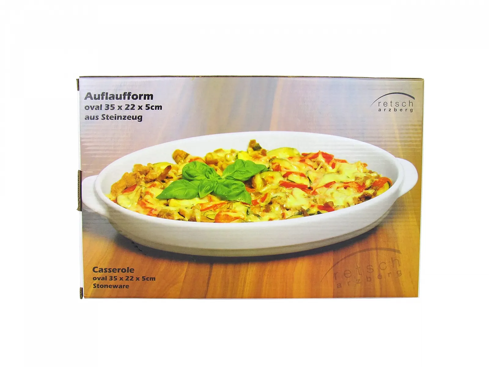 Форма для запекания Retsch Arzberg каменная керамика 35 cm x 22 cm x 5 cm до 250 °C белая, фото №3