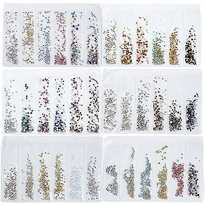 Прикраси для манікюру 3D-кристали напівкруглі Strassstein Ohne Edelstein, 6 шт - Фото 1