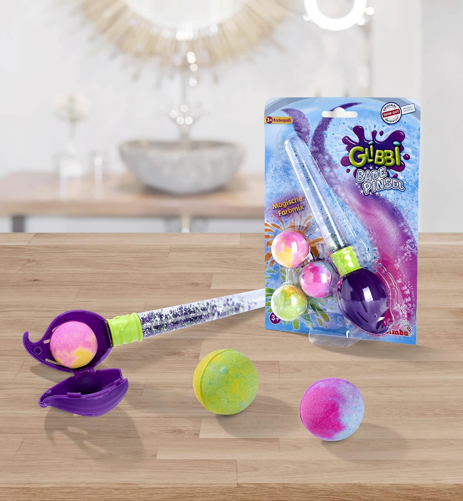 Щітка з трьома бомбочками для ванни, Розфарбовує воду барвисто, фото №6