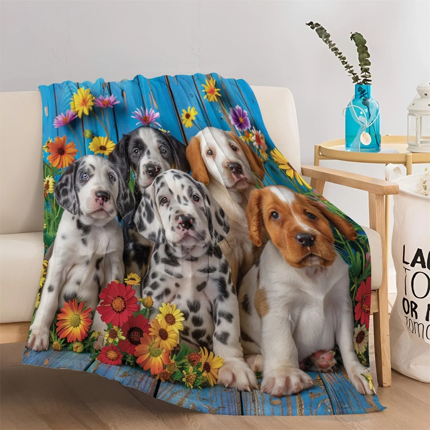 Покривало Флісове 130x150 см Візсла та ромашки, фото №3