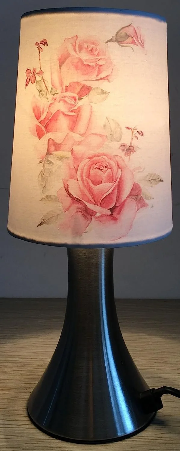 Настільна лампа Luna24 16719 Touch Lamp with Rose Print, фото №1
