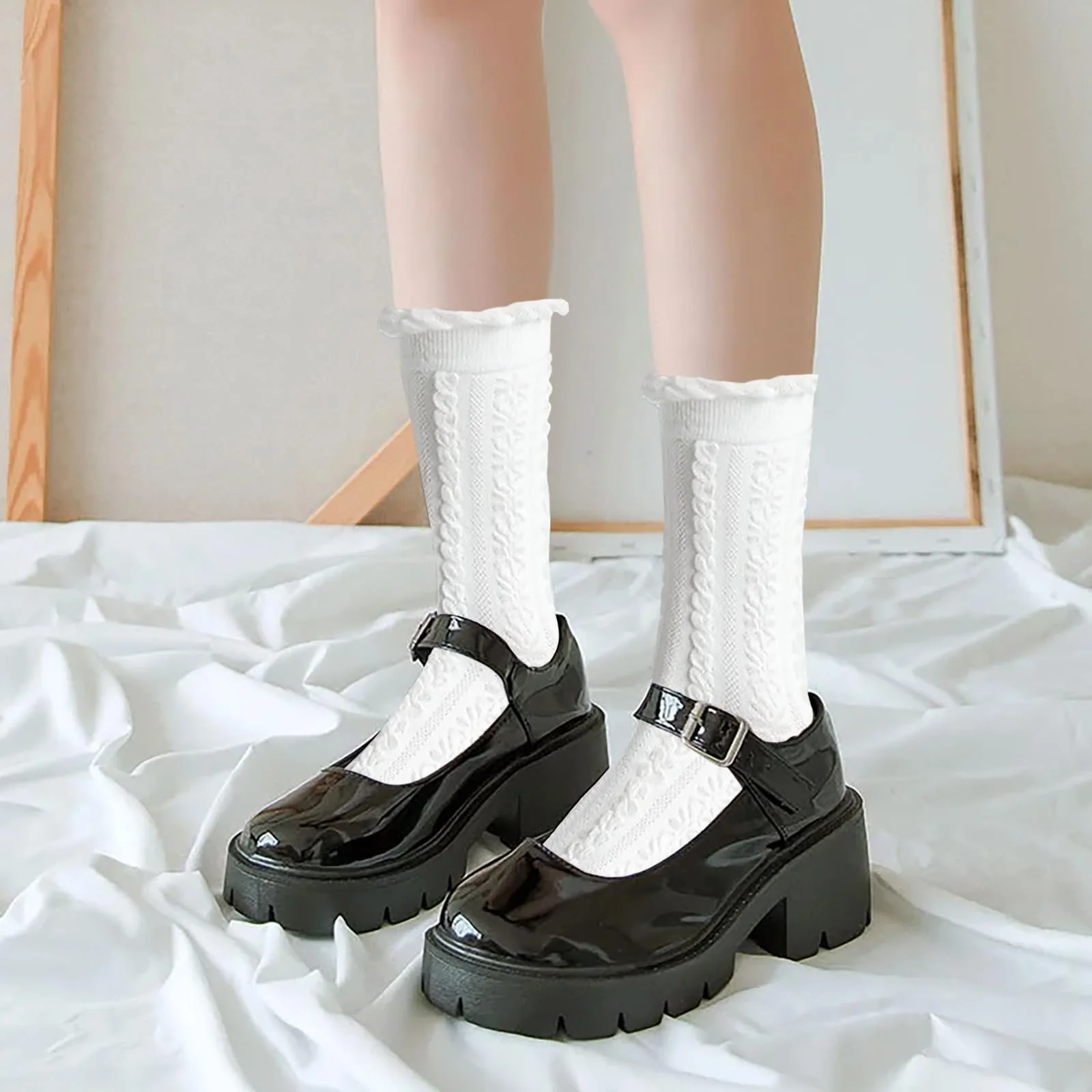 Шкарпетки з рюшами Білі, фото №4 Шкарпетки з рюшами Білі, фото №4