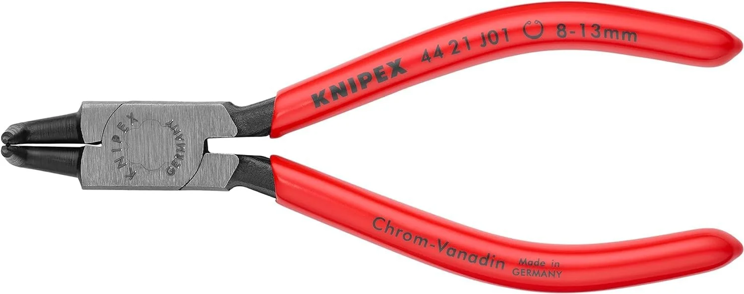 Плоскогубцы для внутренних стопорных колец KNIPEX 44 21 J01 с пластиковым покрытием, черные, атласные, 130 мм, фото №3