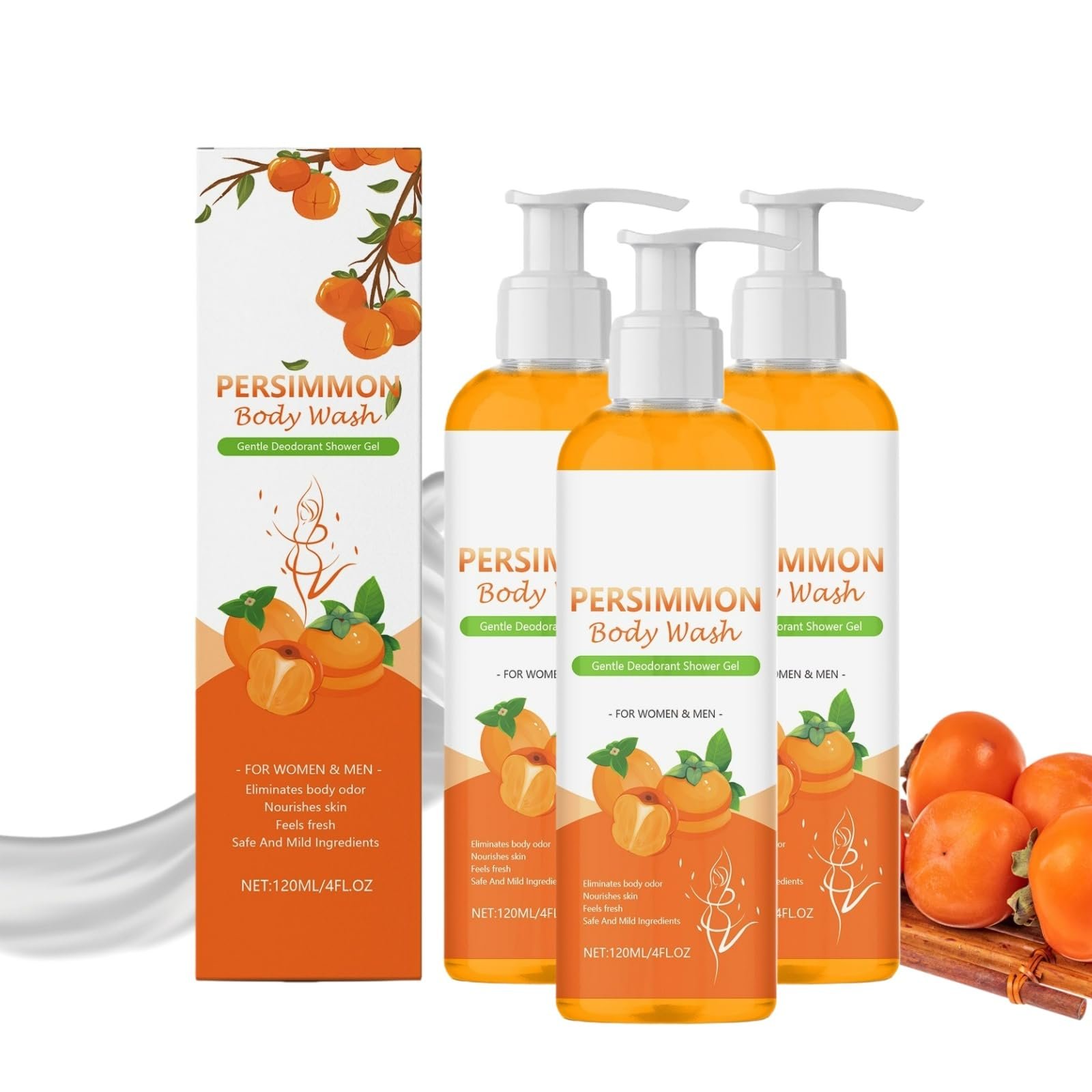 Гель для душу Persimmon проти вікового запаху натуральне дезодоруюче мило 3 шт., фото №1