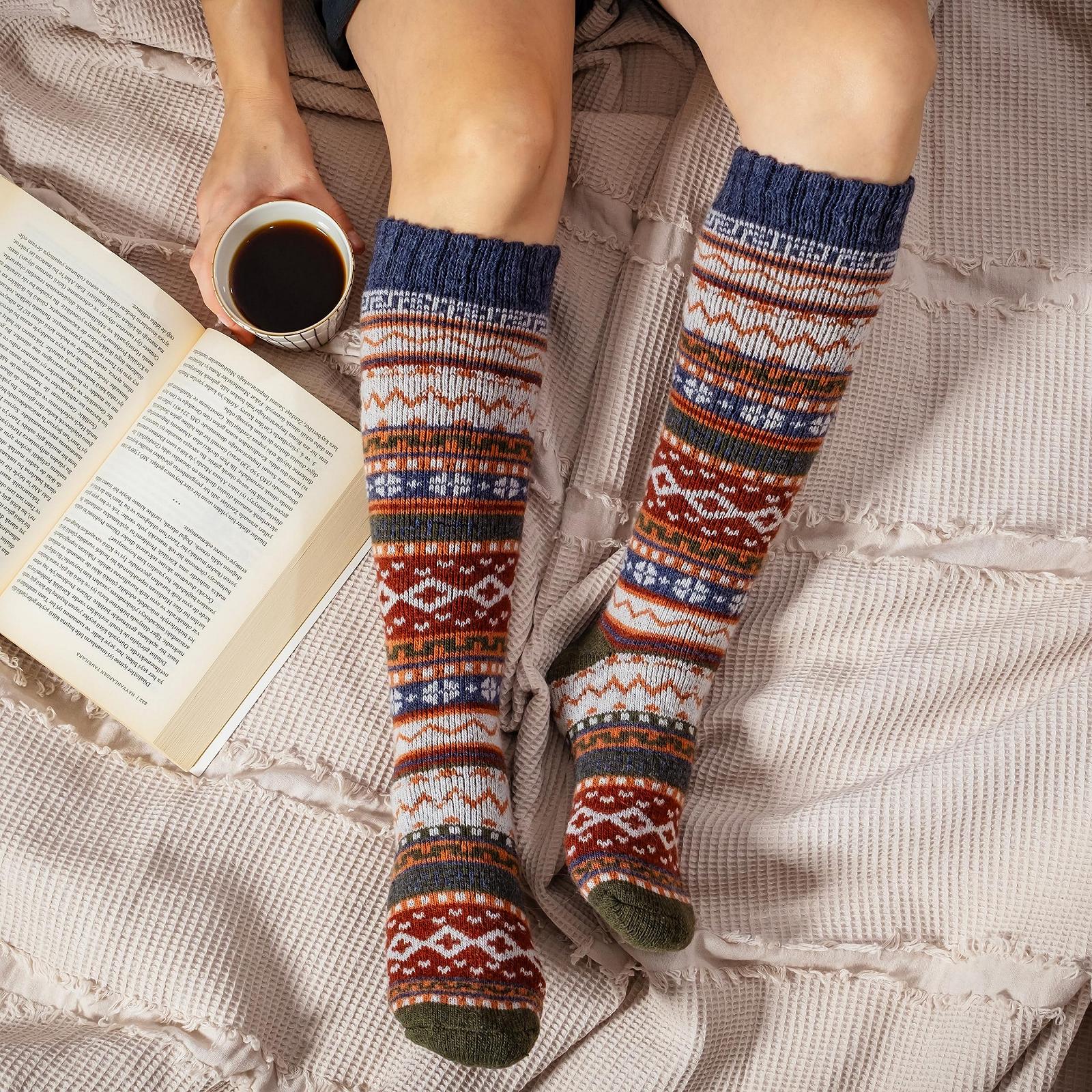 Гольфы lavendel 2 пары, этнические шерстяные, женские - теплые мягкие гольфы - идеально подходят для катания на лыжах, фото №3