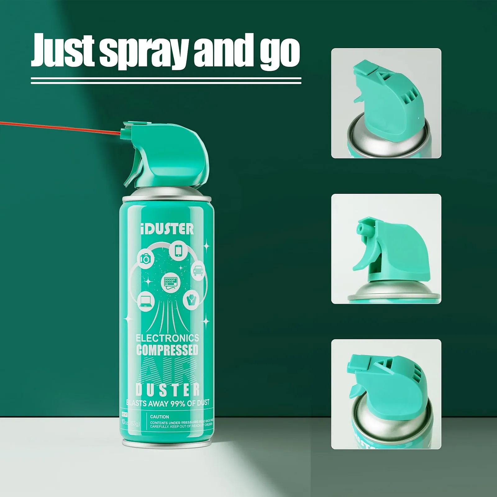 Стиснене повітря iDuster 3 штуки (10 унцій) для електроніки, фото №7 Стиснене повітря iDuster 3 штуки (10 унцій) для електроніки, фото №7