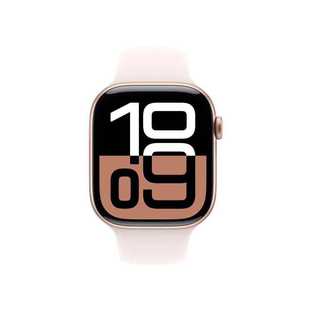 Смарт-годинник Apple Series 10 (GPS 46мм) Рожеве Золото Алюмінієвий Корпус Блідо-рожевий Спортивний Ремінець, фото №2