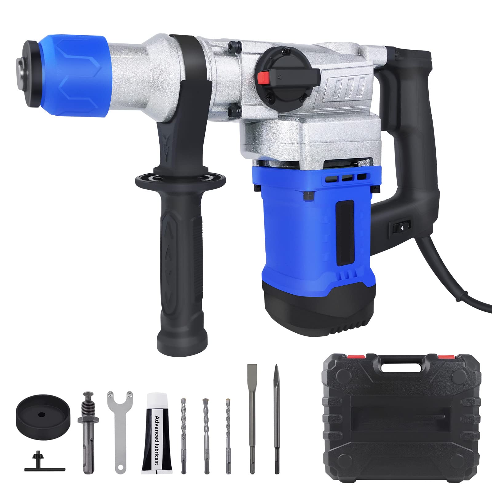 Перфоратор 1080W з кабелем для бетону, кам'яної кладки, дерева, металу, свердління та довбання, фото №1
