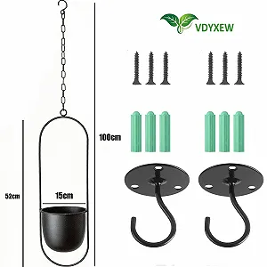 Подвесные металлические горшки Bolo Набор из 2 шт С цепью Черный цена на synthetic.ua - Фото 1 Подвесные металлические горшки Bolo Набор из 2 шт С цепью Черный synthetic.ua - Фото 1