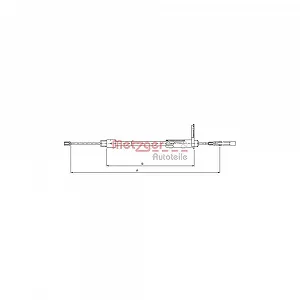 Трос стоянкового гальма METZGER 10.9435 для MERCEDES-BENZ задній правий - Фото 1