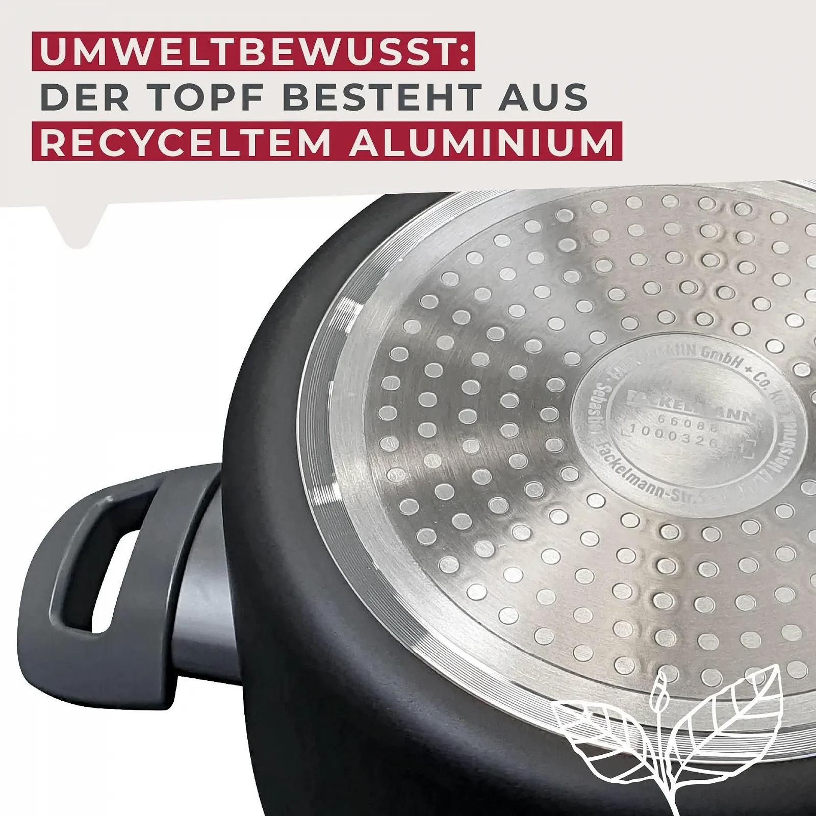 Кастрюля Fackelmann Statement 20 см с керамическим покрытием из переработанного алюминия с антипригарным покрытием, фото №6 Кастрюля Fackelmann Statement 20 см с керамическим покрытием из переработанного алюминия с антипригарным покрытием, фото №6