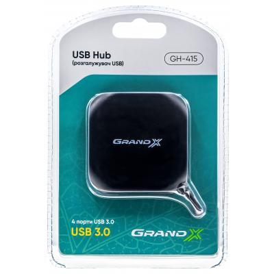 Концентратор Grand-X Travel 4 х Usb 3.0 GH-415, фото №2