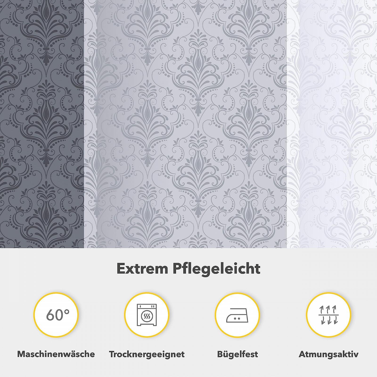 Комплект постільної білизни Träumschön Фланель, 2 предмети, 135 x 200 cm + 80 x 80 cm - Пухнастий пейслі, сірий - М'яка зимова постільна білизна з малюнком - Дихаюча, тепла та приємна для шкіри - 100% бавовна, фото №4