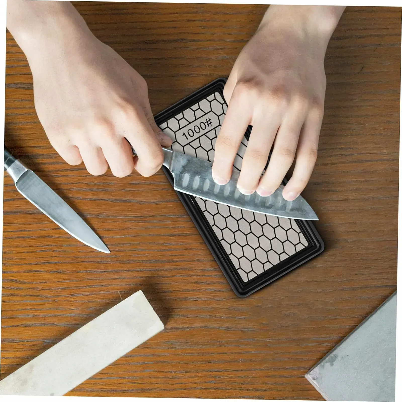 Двусторонняя алмазная точилка для ножей Homoyoyo с нескользящим основанием для кухни и керамики, фото №8