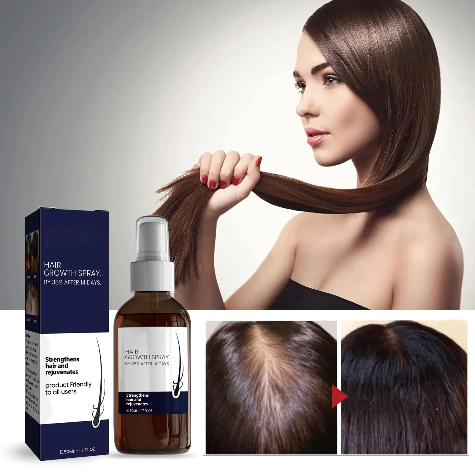 Спрей для росту волосся, сироватка для росту волосся для прискорення росту волосся, фото №2