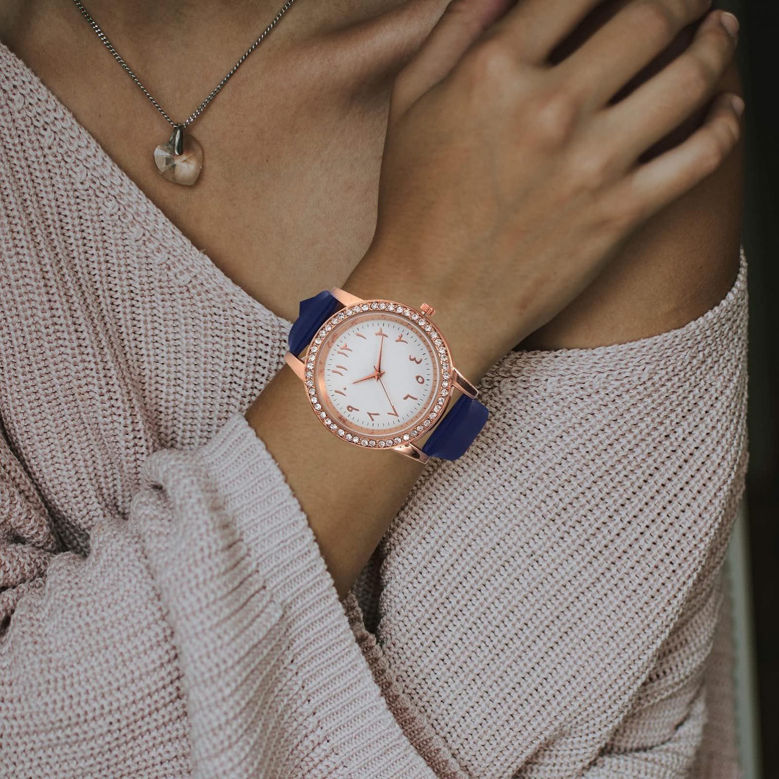 Женские Часы Healvian Стильные с корпусом из розового золота и стразами, фото №6