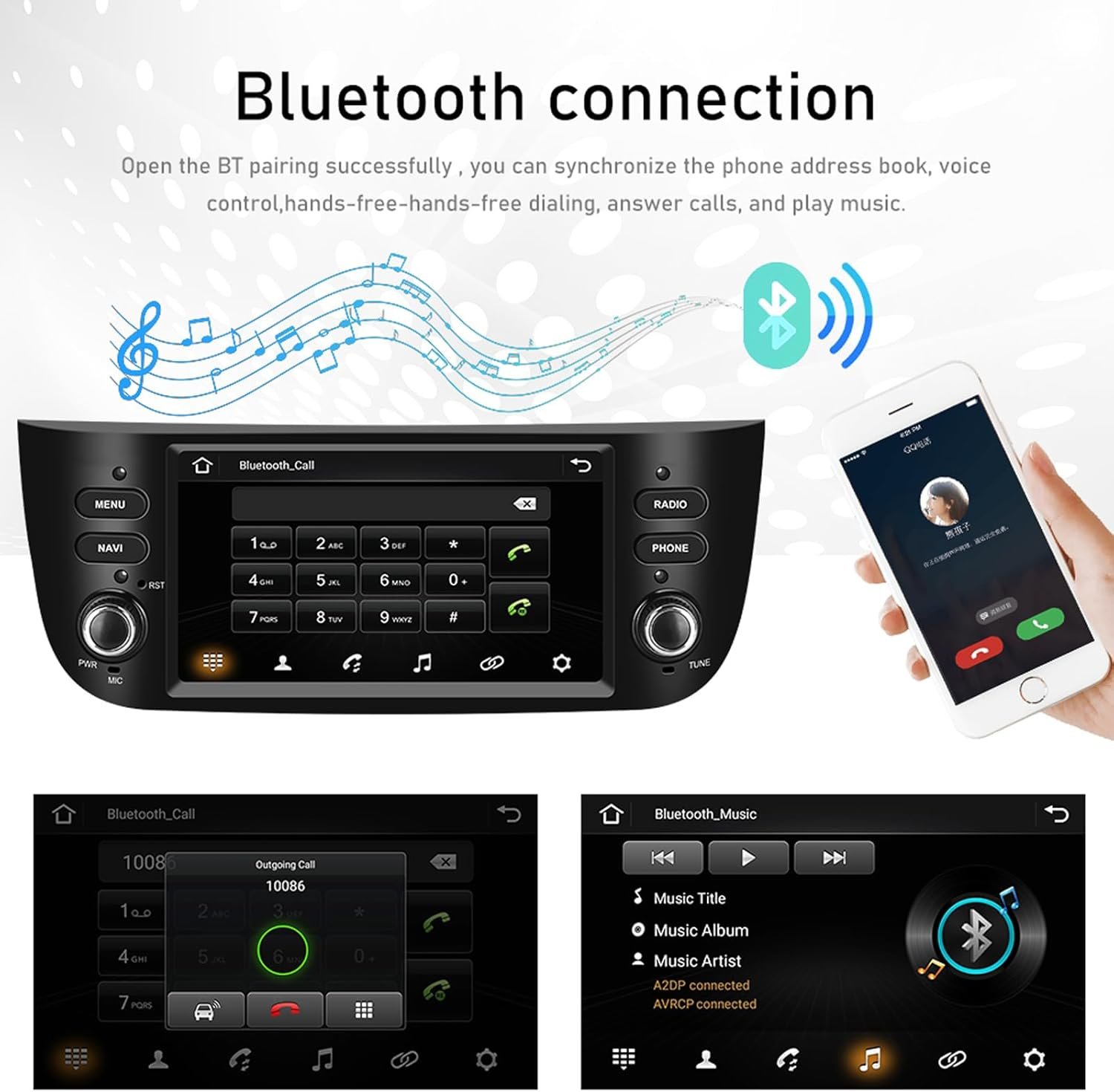 Штатная автомагнитола GOFORJUMP для FIAT Punto / 7" / Сенсорная / 1/32Гб / Android 13 / Apple CarPlay / Android Auto / Bluetooth / WI-FI / GPS / USB, фото №6
