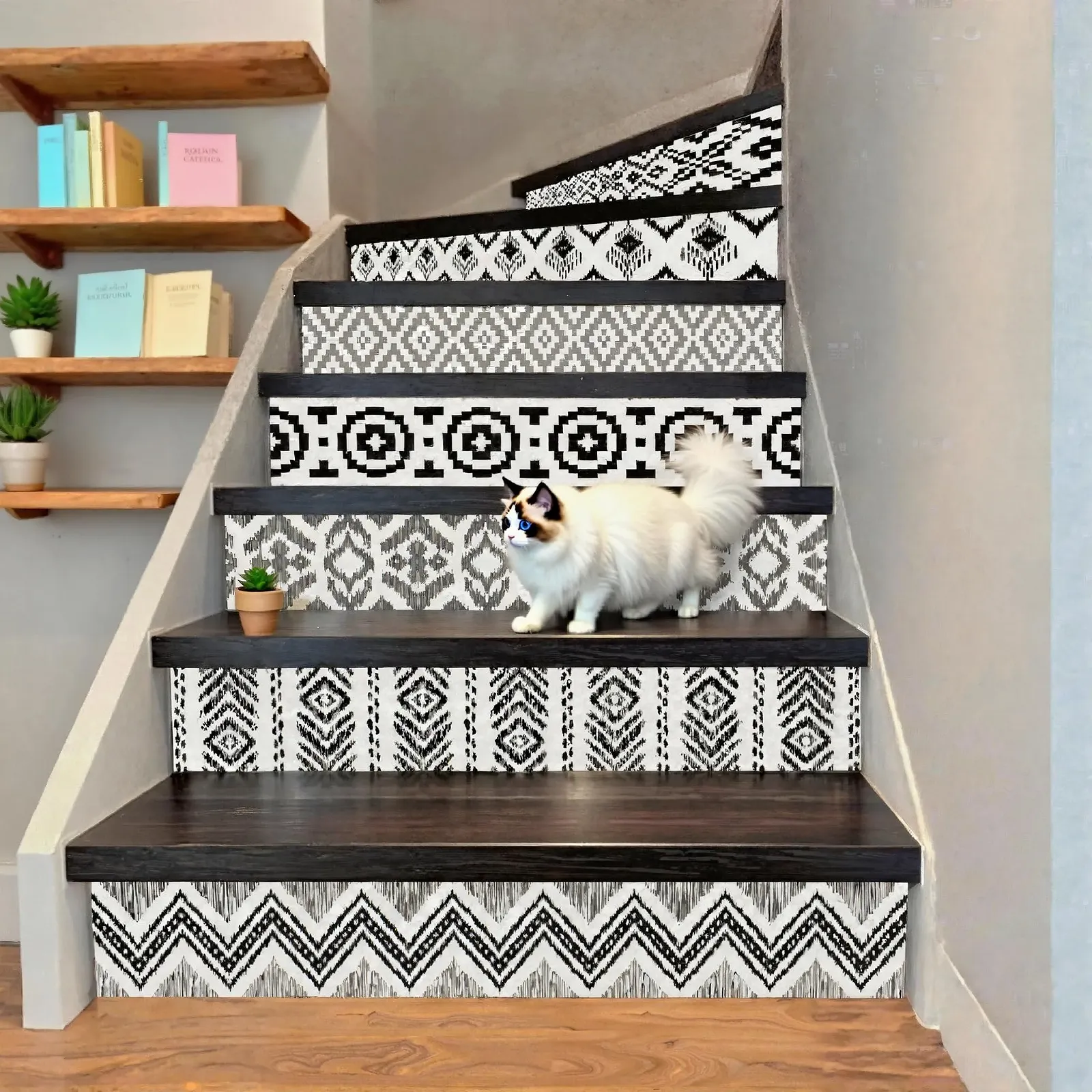 Наклейки для сходів CHDITB Vintage Набір 12 шт 18 x 100 см Самоклеюча, фото №1