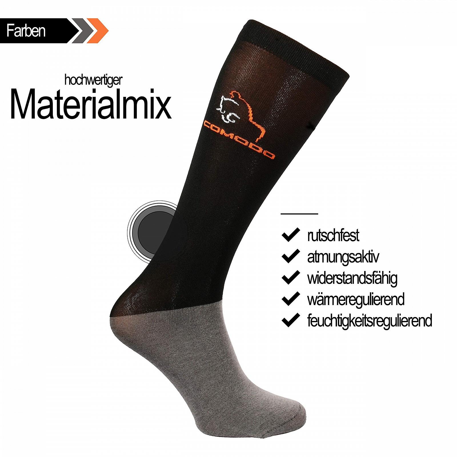 Шкарпетки для верхової їзди COMODO 3 пари, SPJM, Мікроволокно 2 - Чорний, фото №2