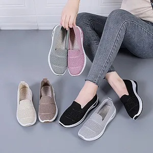 Кроссовки ортопедические Gyaimxfu женские без шнуровки, для ходьбы, на платформе, легкие, удобные, с усиленной амортизацией synthetic.ua - Фото 1