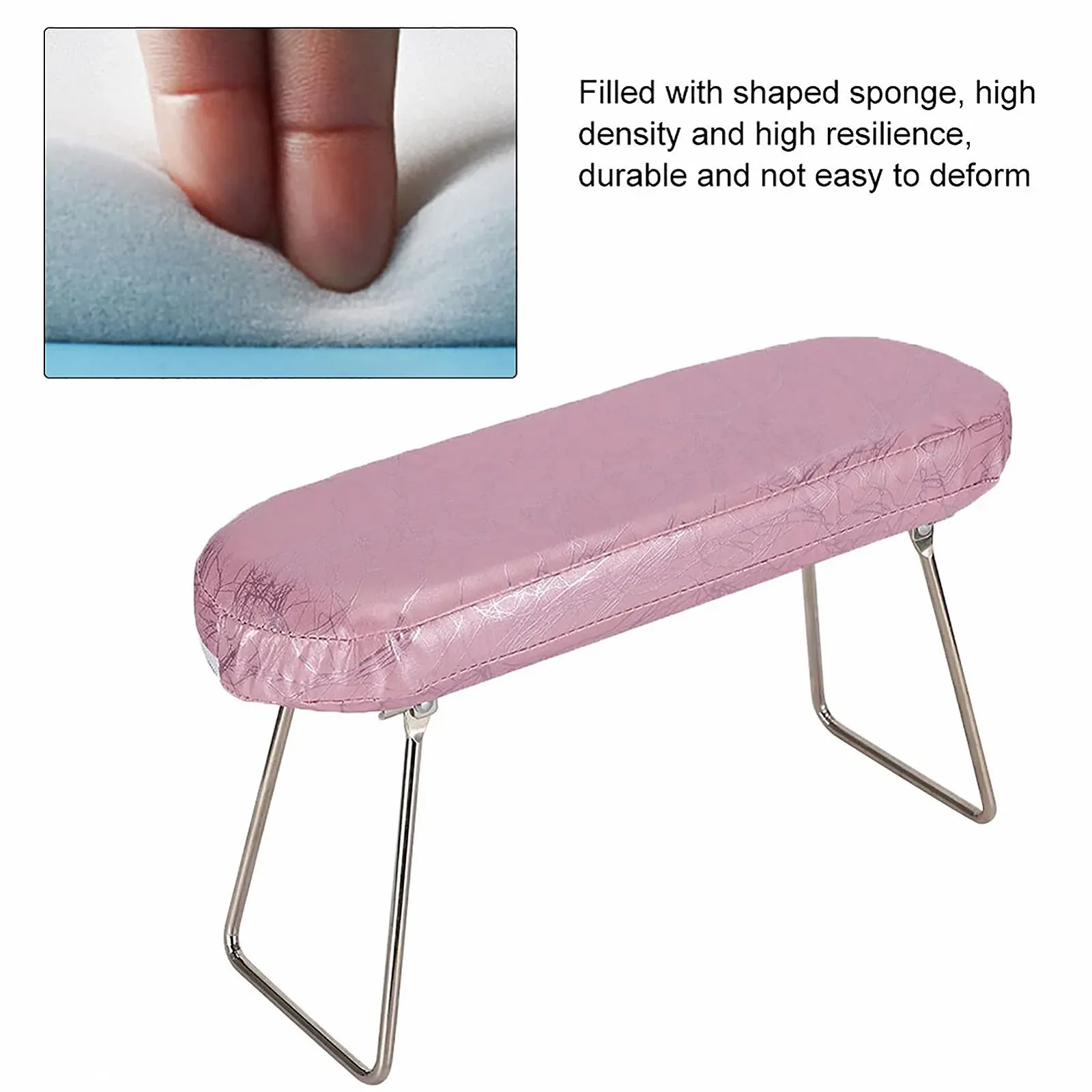 Підставка для рук Манікюрна PU-шкіра з тримачем Plum Pink, фото №8