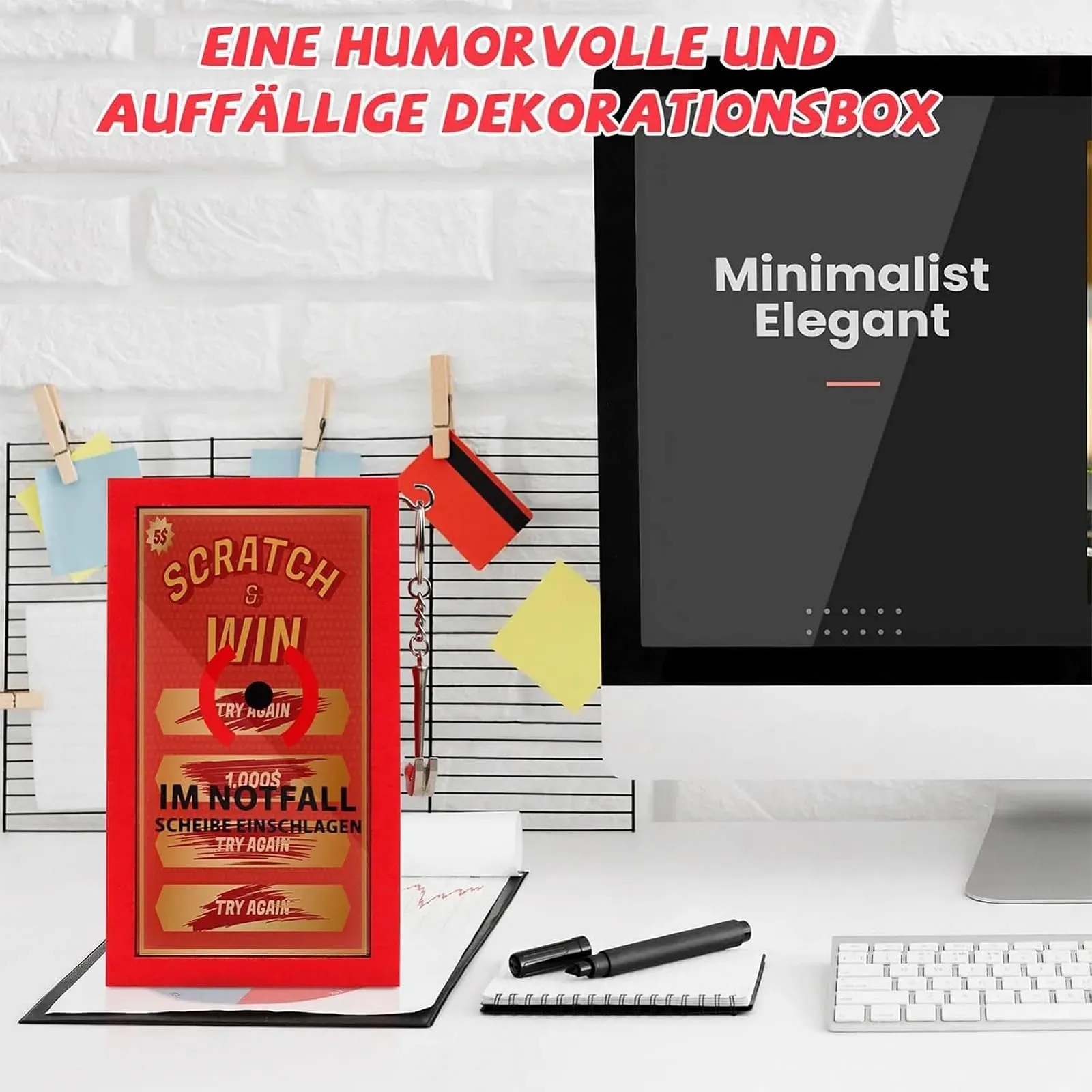 Скарбничка Clear Cash Bank прозора для купюр і монет червона, фото №2