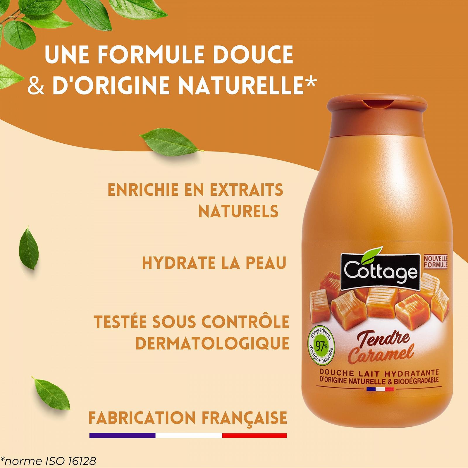 Увлажняющее молочко для душа Cottage Douche Caramel 97% натуральных ингредиентов 250 мл, фото №4 Увлажняющее молочко для душа Cottage Douche Caramel 97% натуральных ингредиентов 250 мл, фото №4