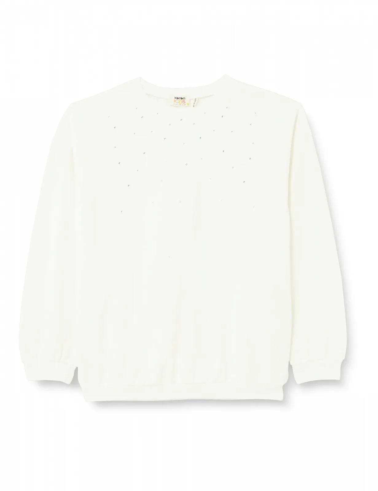 Світшот Koton для дівчат, з довгими рукавами, круглим вирізом горловини, бавовняна, з блискітками, фото №1