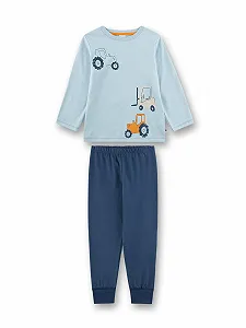Пижама Sanetta для мальчиков Длинная Синий Трактор - Фото 1
