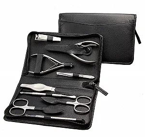 Набір для манікюру Sonnenschein by Hans Kniebes, 9 предметів, чорний synthetic.ua - Фото 1