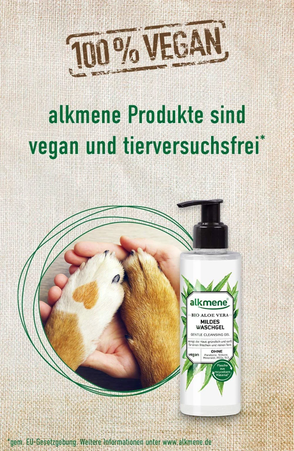 Гель для вмивання alkmene з органічним алое вера для м’якого очищення обличчя для всіх типів шкіри, 180 мл, фото №4