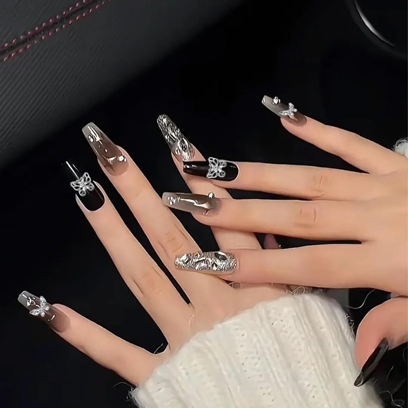 Украшения для ногтей Бантик Giantree 60шт Серебристый, фото №2