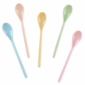 Ложки Пластиковые Длинные Цветные, упаковка 5 шт - Фото 1