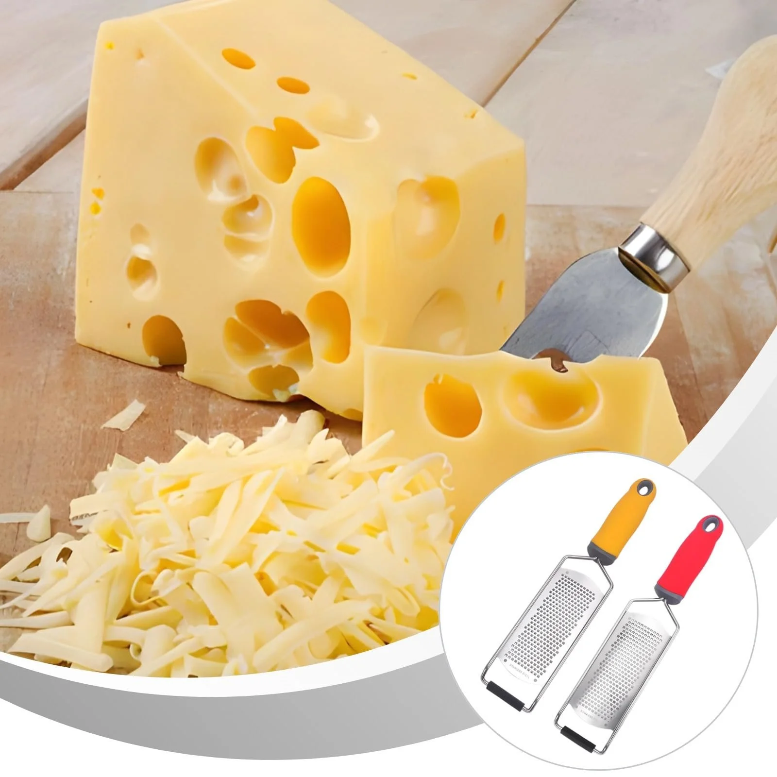 Терка 31,8 см, довга гостра, кухонна з нековзною ручкою, 2 шт, з нержавіючої сталі для лимона, твердого сиру, шоколаду, цитрусових, пармезану та часнику, фото №4