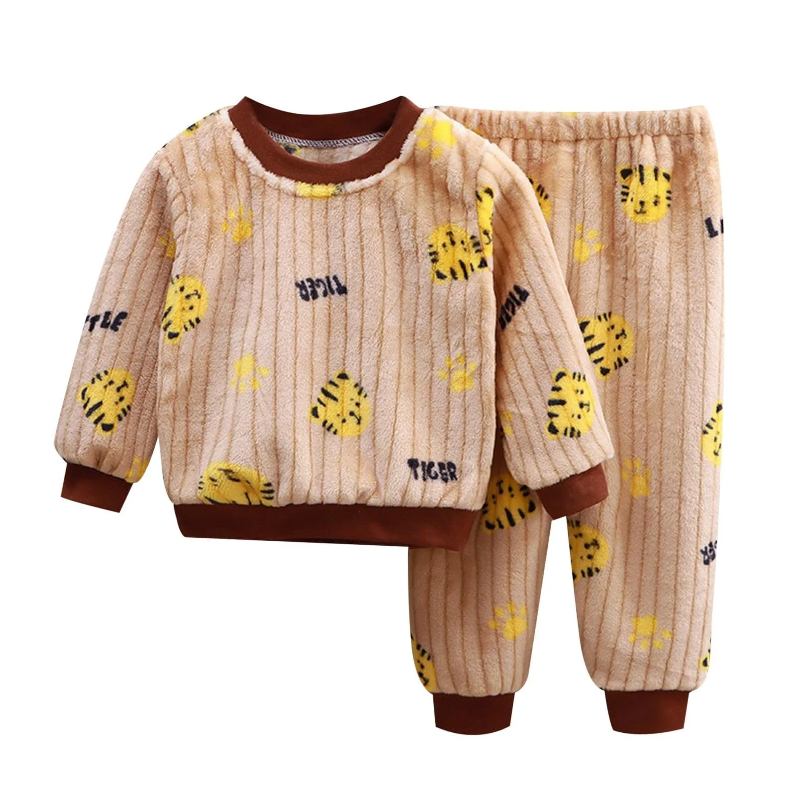 Дитячий флісовий піжамний комплект: кофта з круглим вирізом, довгі штани, фото №1 Дитячий флісовий піжамний комплект: кофта з круглим вирізом, довгі штани, фото №1