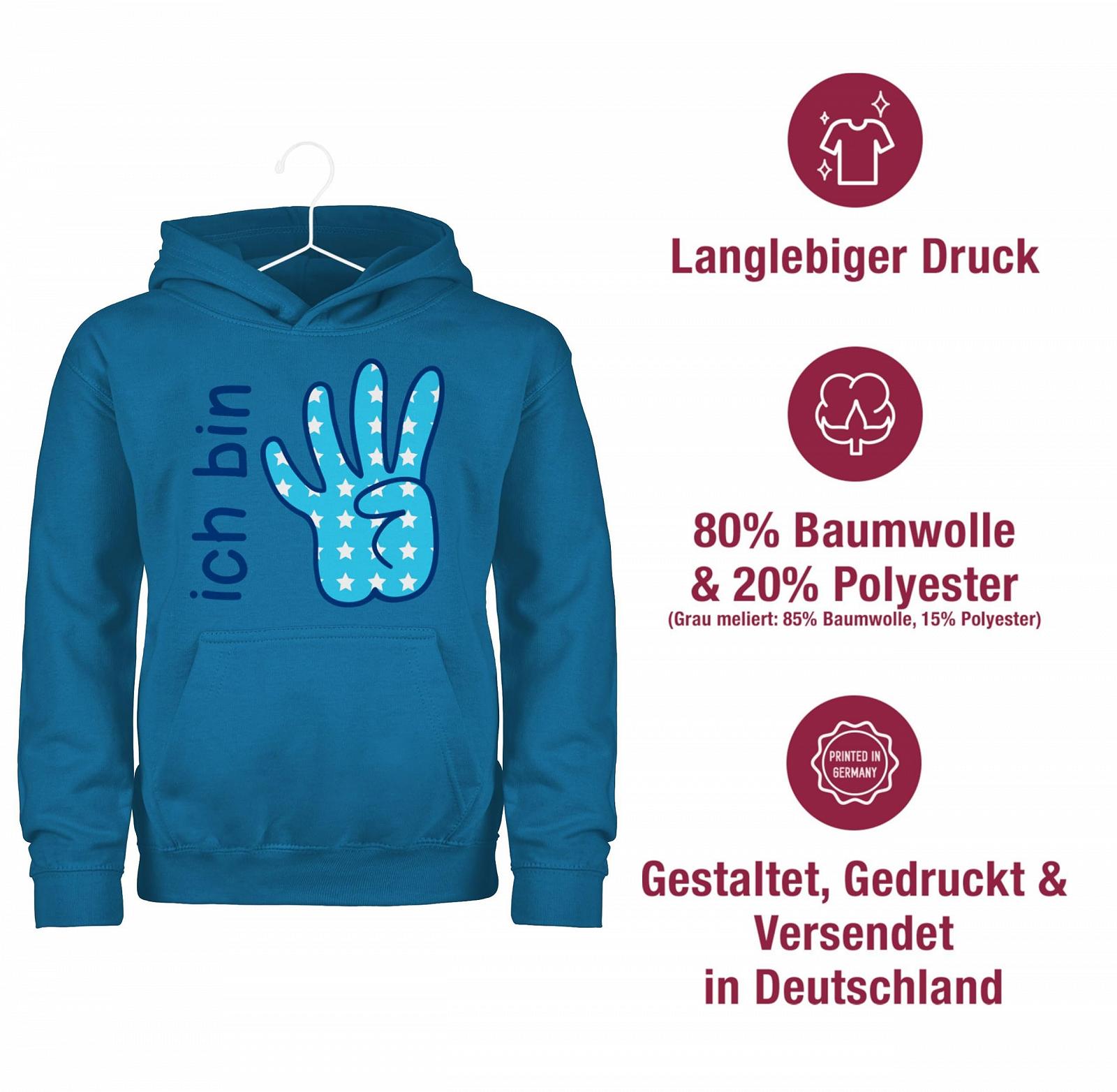 Детская толстовка Shirtracer 4th Birthday - Ich Bin Vier Zeichsprache Blue, фото №6