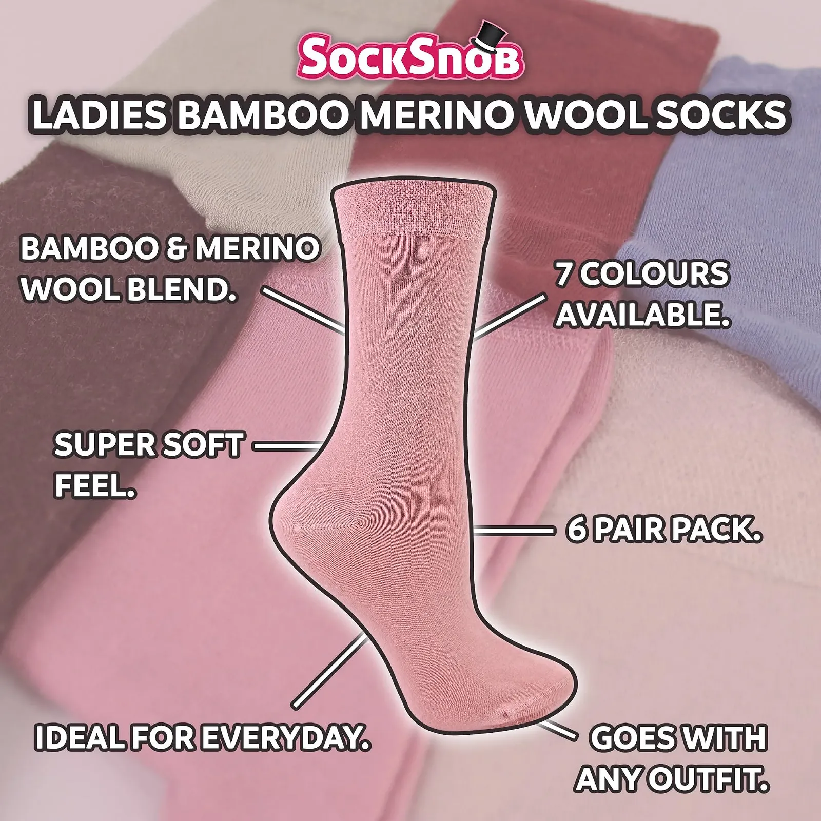 Шкарпетки Sock Snob Жіночі з мериносової вовни, фото №6